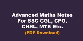 Advanced Maths Notes For SSC CGL