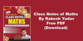 Class Notes of Maths By Rakesh Yadav