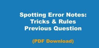 Spotting Error Notes PDF