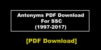 Antonyms PDF Download For SSC