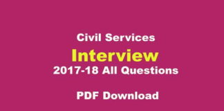 Civil Services Interview All Questions PDF