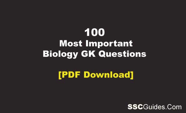 Biology GK Questions PDF in Hindi