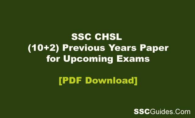SSC CHSL) Previous Paper PDF