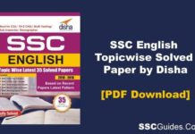 SSC English Topicwise Solved Paper by Disha