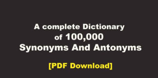 Synonyms And Antonyms Book PDF